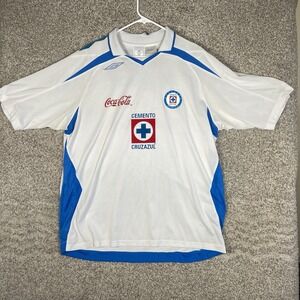 Vintage Cruz Azul Jersey Mens XL White Umbro Soccer Liga MX Mexico